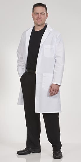 men's white lab coat