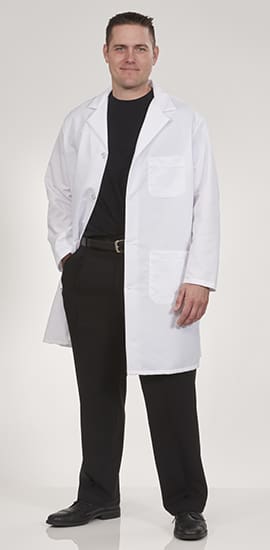 men's white staff coat