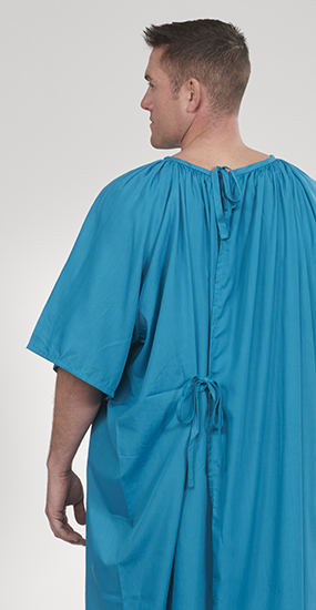 unisex plus size teal medical gown back