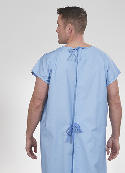 unisex traditional blue medical gown back