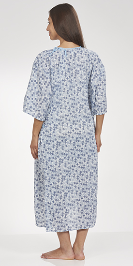 unisex complete coverage checkered medical gown back