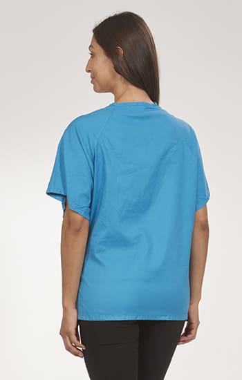 unisex half teal cape medical gown back