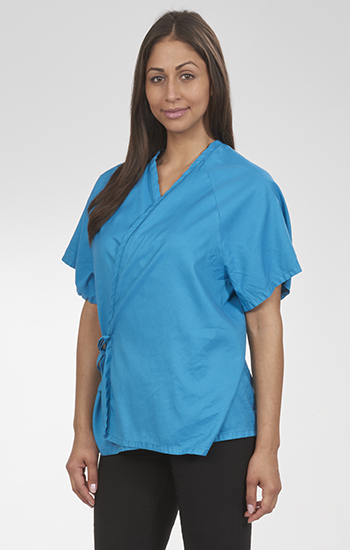 unisex half teal cape medical gown