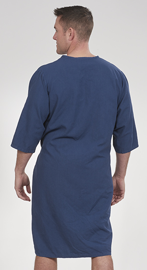 unisex navy blue traditional medical robe back