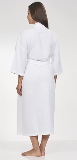 white waffle weave medical robe back