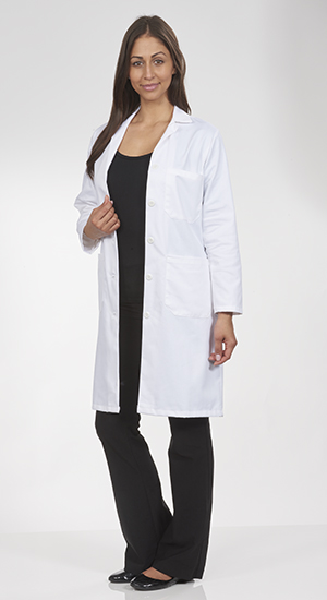 women's white heavyweight lab coat