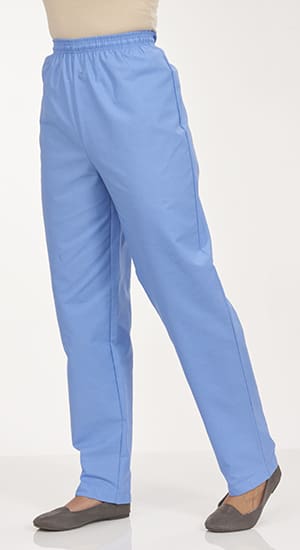 women's light blue elastic medical scrub pant